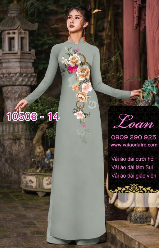 Vải áo dài hoa 3D