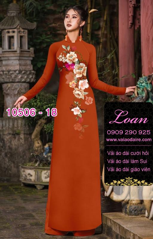 Vải áo dài hoa 3D