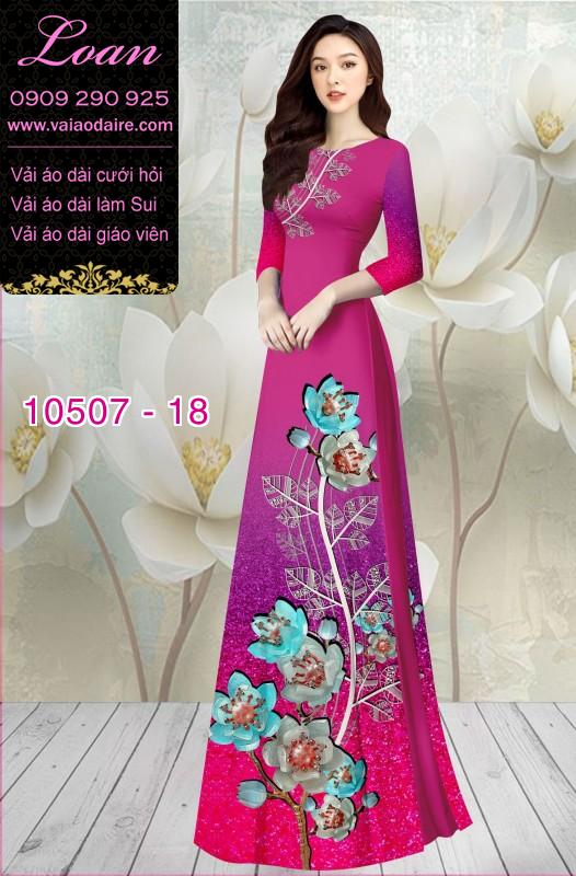Vải áo dài hoa 3D