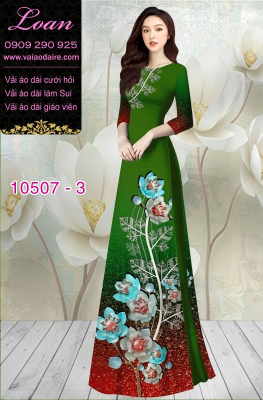 Vải áo dài hoa 3D