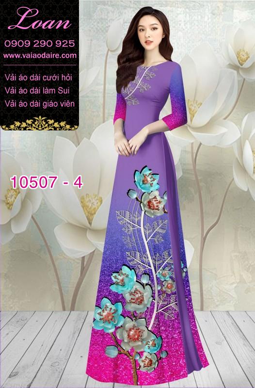Vải áo dài hoa 3D