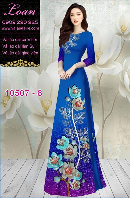 Vải áo dài hoa 3D