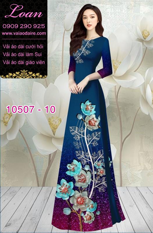 Vải áo dài hoa 3D