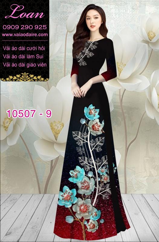 Vải áo dài hoa 3D