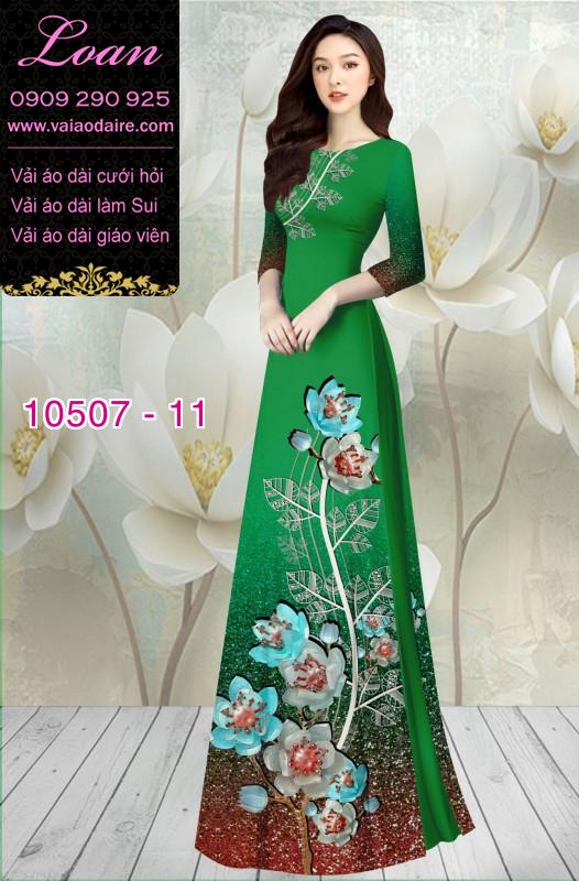 Vải áo dài hoa 3D