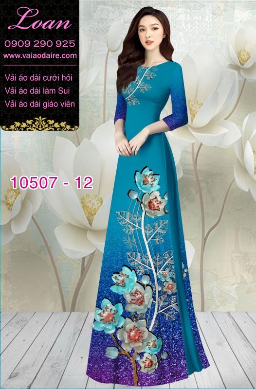 Vải áo dài hoa 3D