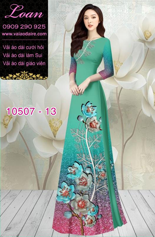 Vải áo dài hoa 3D