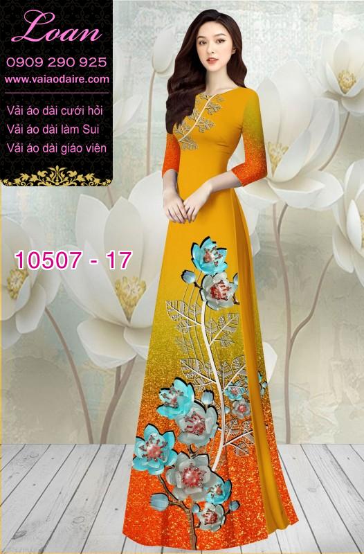 Vải áo dài hoa 3D