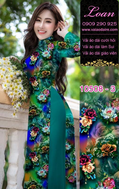 Vải áo dài hoa 3D