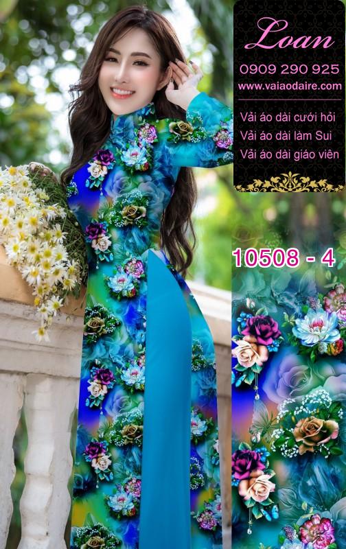 Vải áo dài hoa 3D