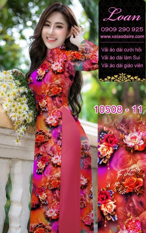 Vải áo dài hoa 3D