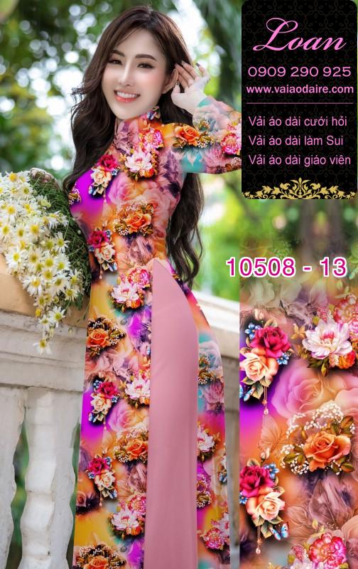Vải áo dài hoa 3D