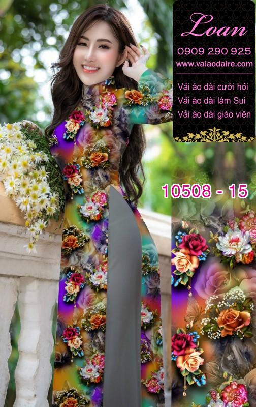 Vải áo dài hoa 3D