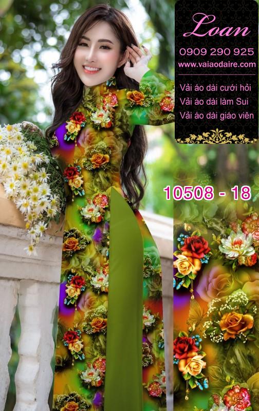 Vải áo dài hoa 3D