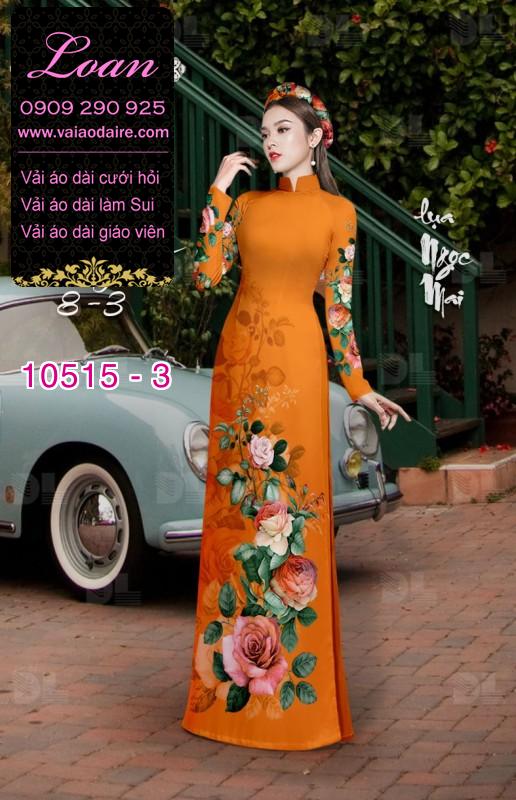 Vải áo dài hoa 3D