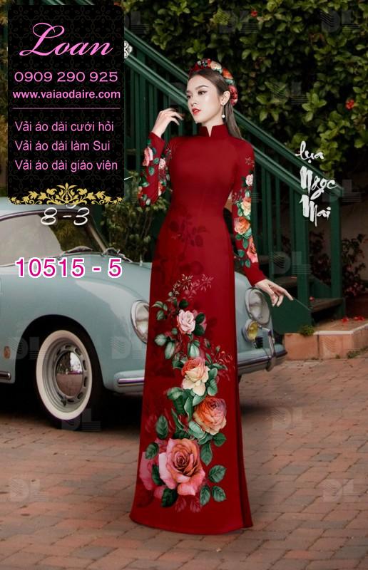 Vải áo dài hoa 3D