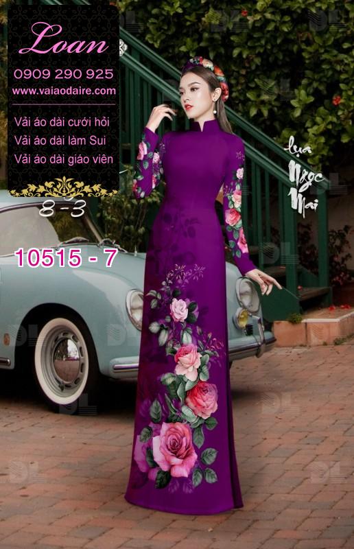 Vải áo dài hoa 3D