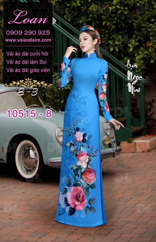 Vải áo dài hoa 3D