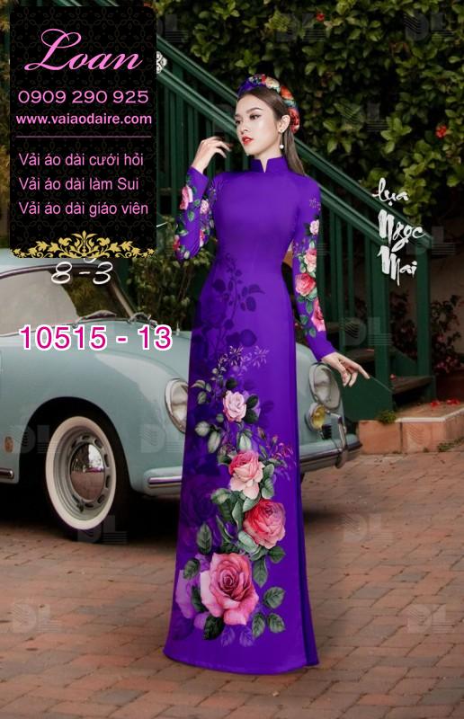 Vải áo dài hoa 3D