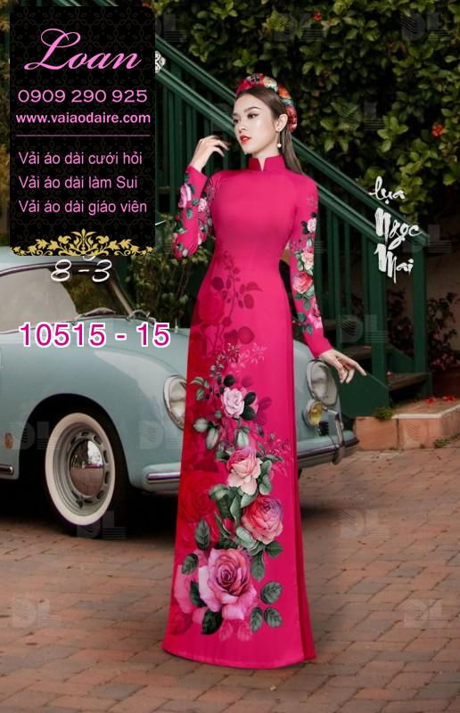 Vải áo dài hoa 3D