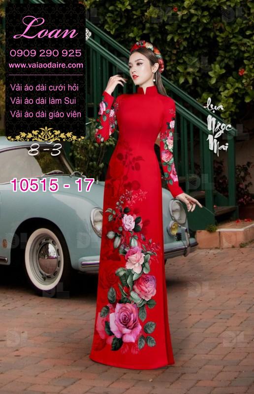 Vải áo dài hoa 3D