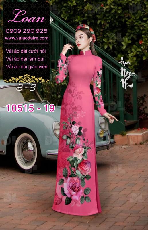 Vải áo dài hoa 3D