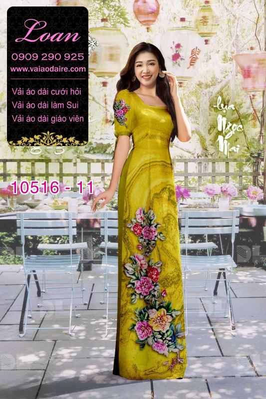 Vải áo dài hoa 3D