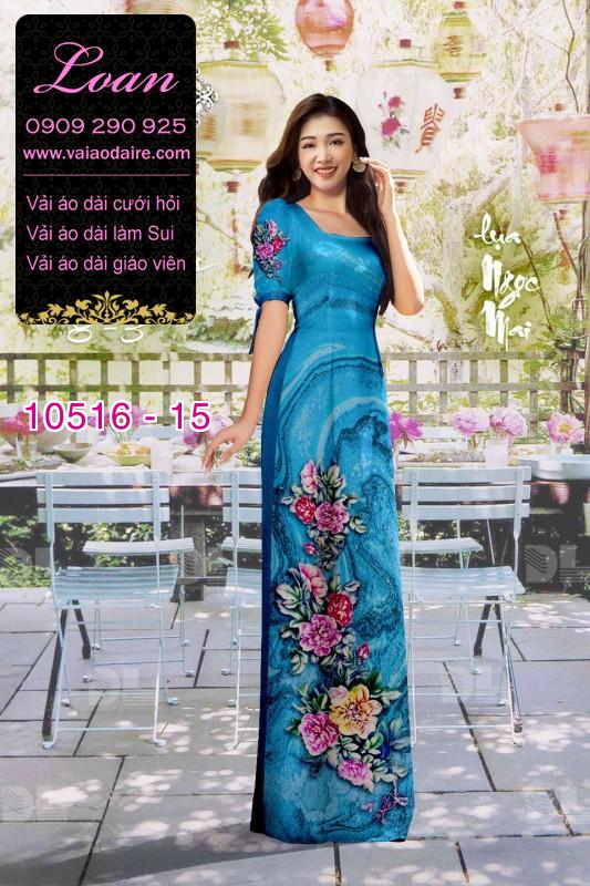Vải áo dài hoa 3D