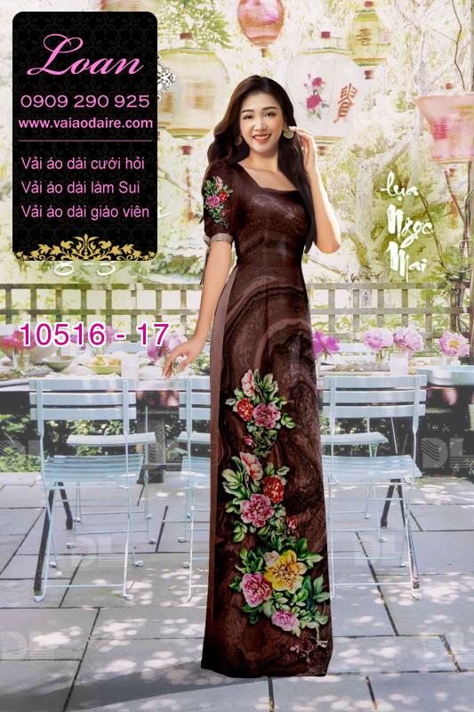 Vải áo dài hoa 3D