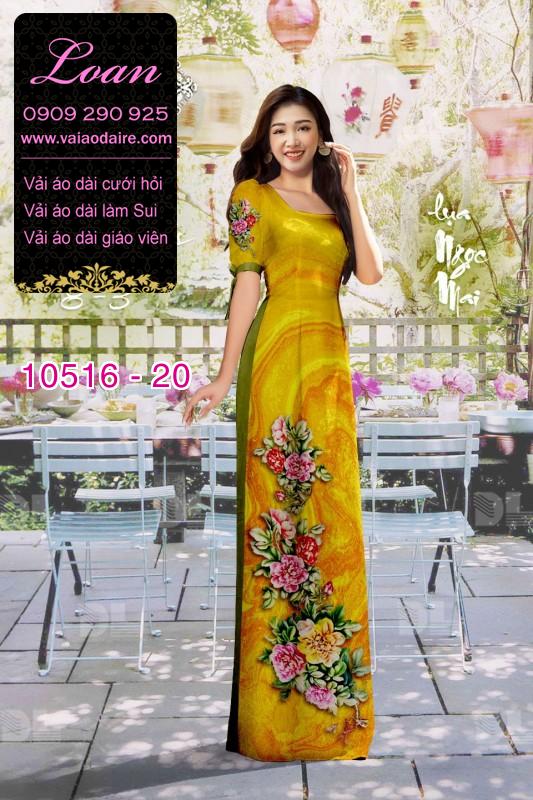 Vải áo dài hoa 3D
