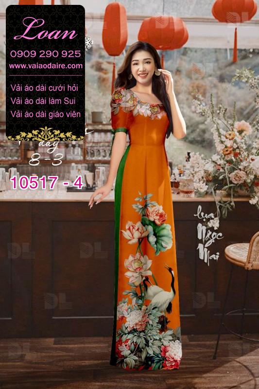 Vải áo dài hoa 3D