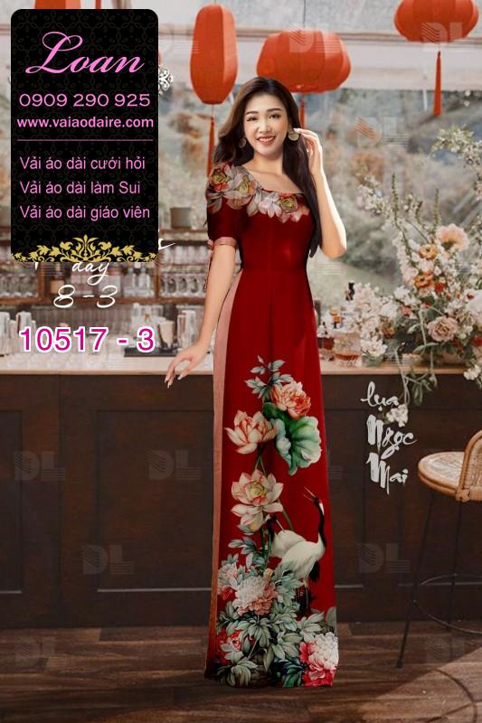 Vải áo dài hoa 3D
