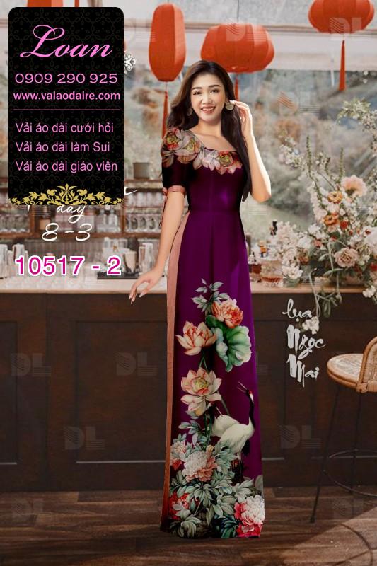 Vải áo dài hoa 3D