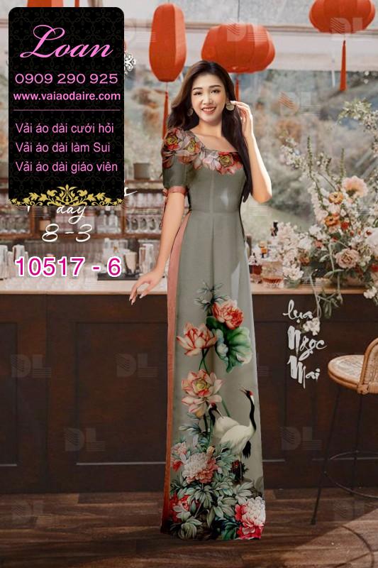 Vải áo dài hoa 3D