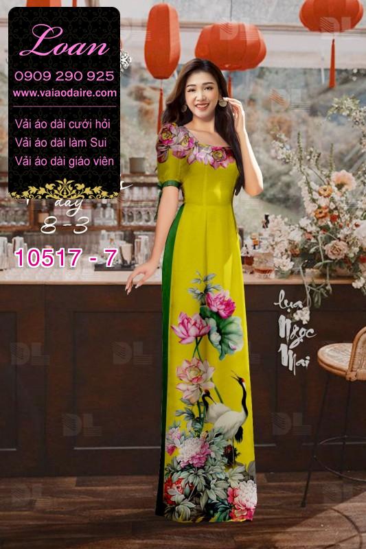 Vải áo dài hoa 3D
