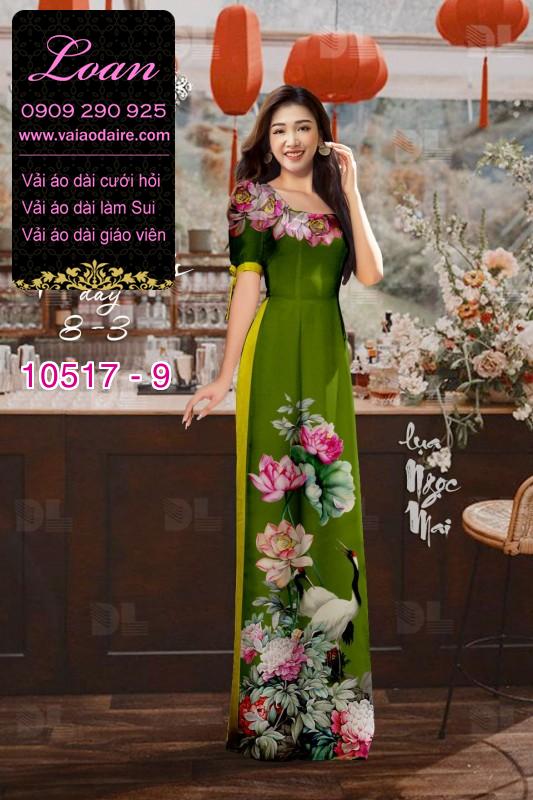 Vải áo dài hoa 3D