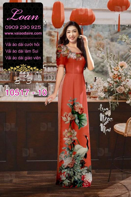 Vải áo dài hoa 3D