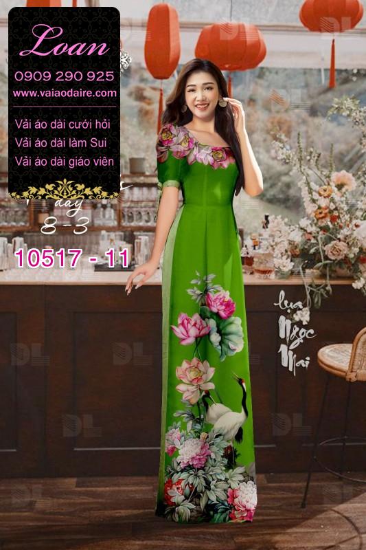 Vải áo dài hoa 3D