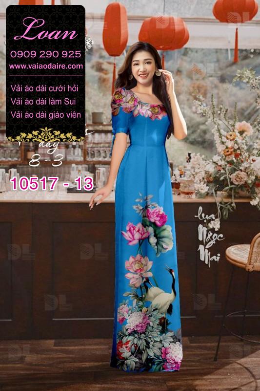 Vải áo dài hoa 3D