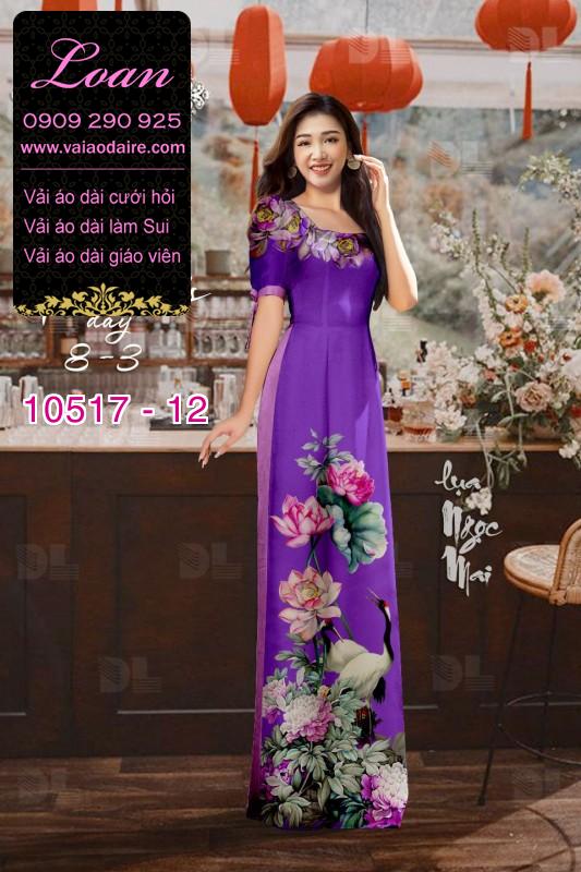 Vải áo dài hoa 3D