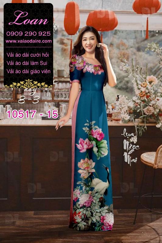 Vải áo dài hoa 3D