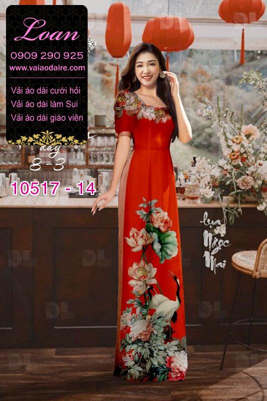 Vải áo dài hoa 3D