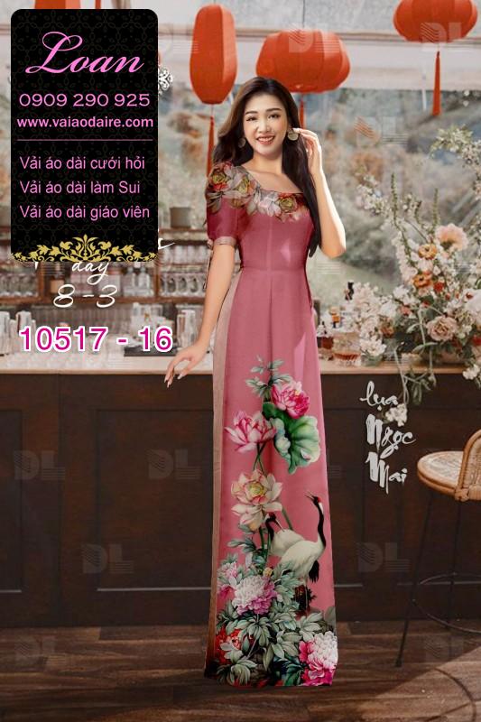 Vải áo dài hoa 3D
