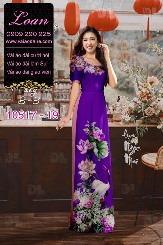 Vải áo dài hoa 3D