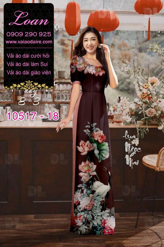 Vải áo dài hoa 3D