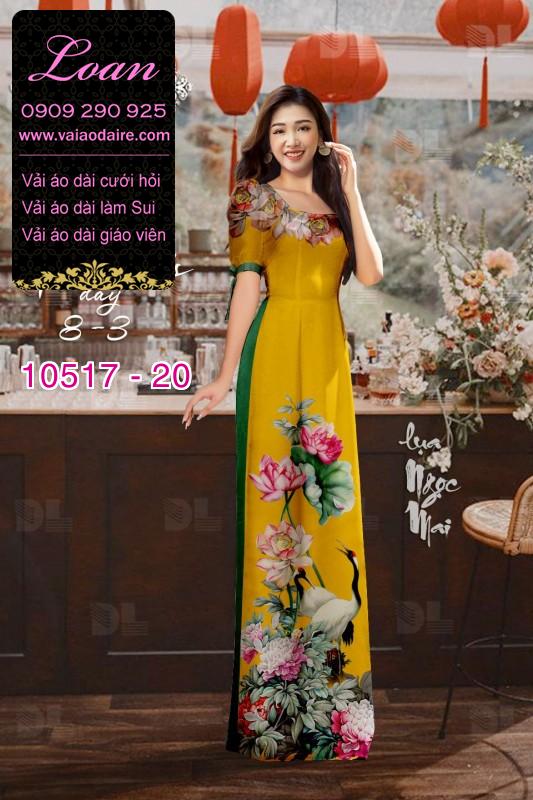 Vải áo dài hoa 3D