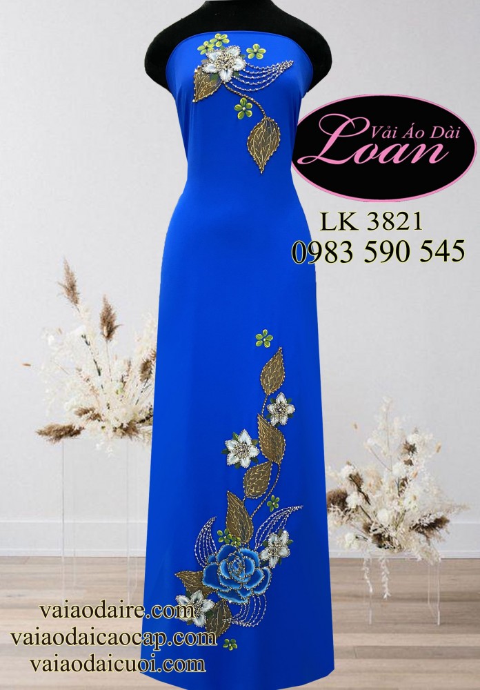 Vải áo dài kết hoa sang trọng