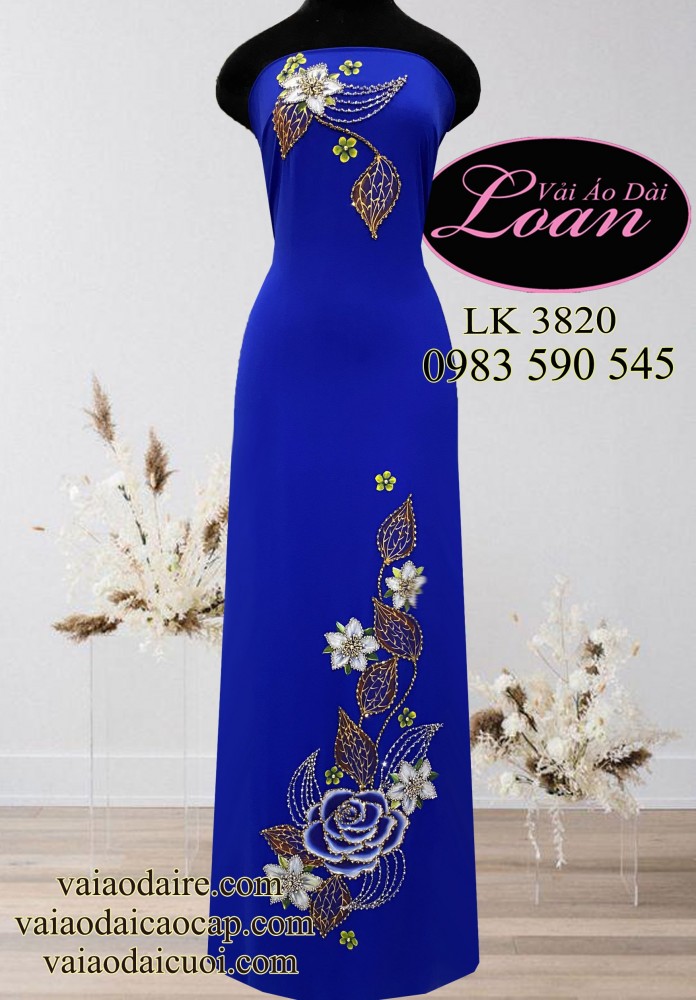 Vải áo dài kết hoa sang trọng