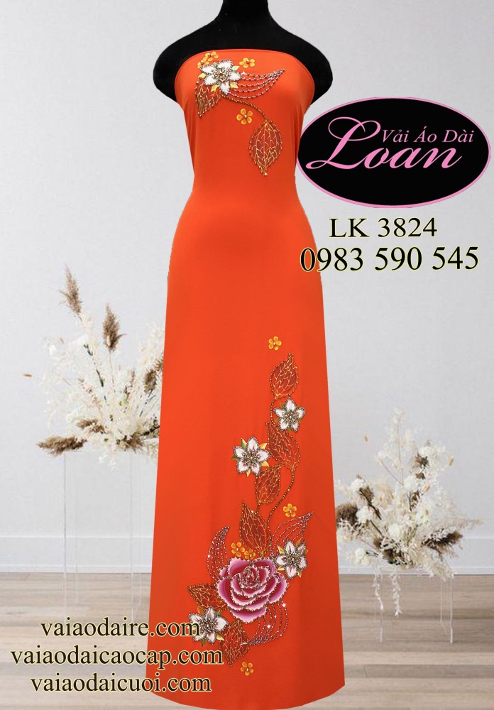 Vải áo dài kết hoa sang trọng