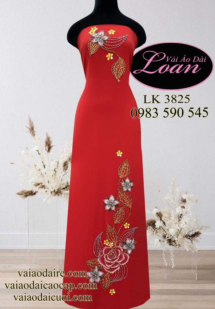 Vải áo dài kết hoa sang trọng